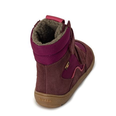 DÍVČÍ ZIMNÍ BAREFOOT BOTY TEX WINTER BORDEAUX, FRODDO, G3160233-7, ČERVENÁ