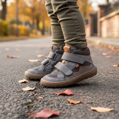 DĚTSKÉ ZIMNÍ BAREFOOT BOTY TEX WOOL GRAY, FRODDO, G3110254-3W, ŠEDÁ