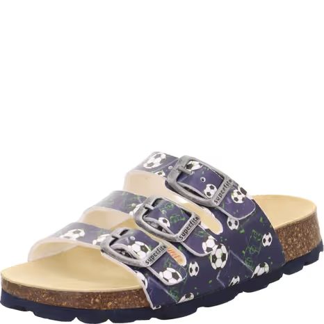 CHLAPECKÉ KORKOVÉ PANTOFLE FOOTBAD BLUE/MULTICOLORED SUPERFIT 1-800113-8090