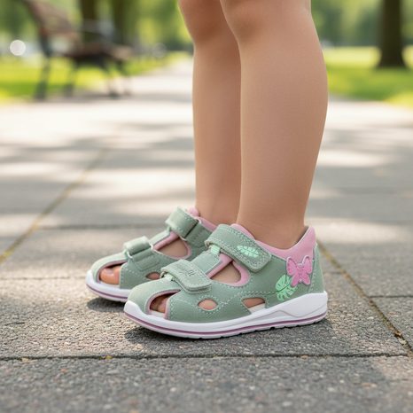 DIEVČENSKÉ SANDÁLE BOOMERANG LIGHT GREEN/PINKPURPLE SUPERFIT 1-000869-7500 LIGHT GREEN