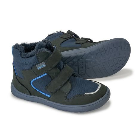CHLAPECKÉ ZIMNÍ BAREFOOT BOTY GERO NAVY, PRO-TEX, PROTETIKA, MODRÁ