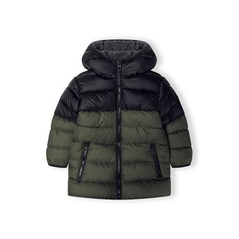 Bunda zimní chlapecká Puffa s chlupatou podšívkou, Minoti, 15coat 25, khaki