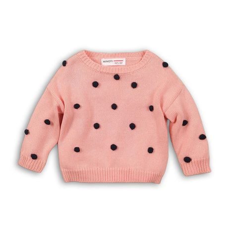 Pulover pentru fetițe cu ciucurei Minoti, POP 1, roz