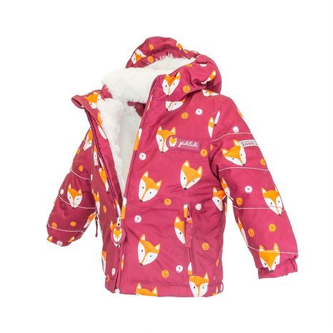 ZIMNÁ DIEVČENSKÁ BUNDA S KOŽUŠINOU, PIDILIDI, PD1143-16, BORDOVÁ