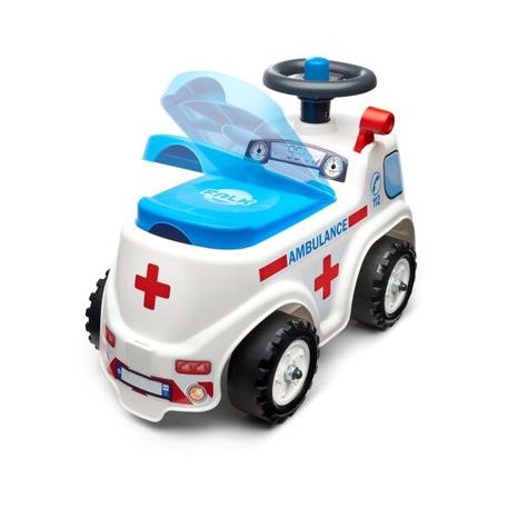 FALK ODRÁŽEDLO AMBULANCE S OTEVÍRACÍM SEDADLEM A KLAKSONEM NA VOLANTU, FALK, W012712