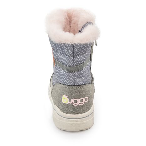 DÍVČÍ ZIMNÍ BOTY S KOŽÍŠKEM ICEFOX, STAHOVÁNÍ, BOČNÍ ZIP, BUGGA, B00170-03, RŮŽOVÁ