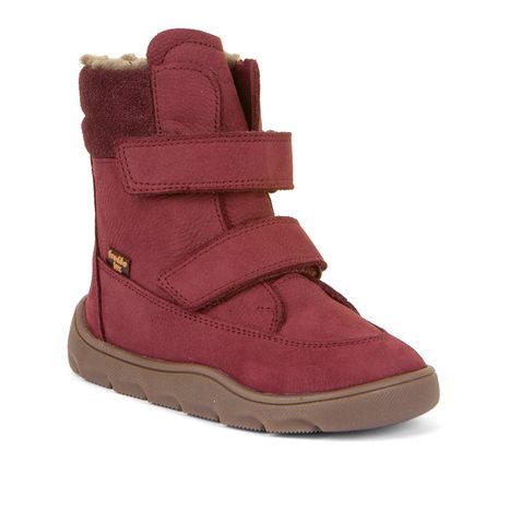 Dívčí zimní barefoot boty ZERU TEX WINTER Bordaux, Froddo, G3160240-5, červená