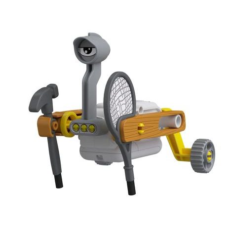 SESTAVENÝ CHODÍCÍ ROBOT PITTI S VESELÝMI NÁLEPKAMI V POHYBU