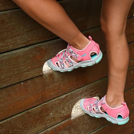 DIEVČENSKÉ SANDÁLE BUGGA LUMA PINK/TURQUOISE - RUŽOVÉ