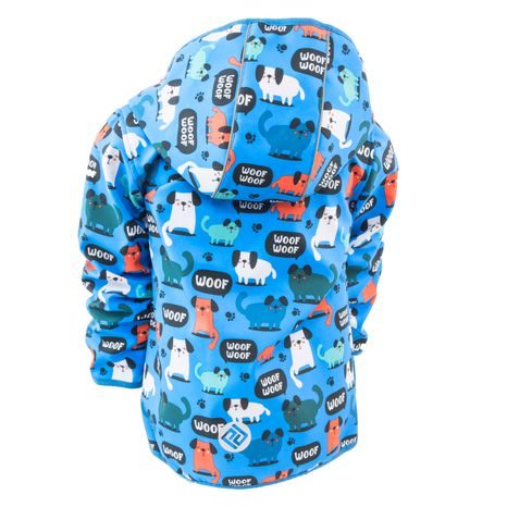 CHLAPECKÁ SOFTSHELLOVÁ BUNDA S POTISKEM A PEVNOU KAPUCÍ, PIDILIDI, PD1088-02, MODRÁ