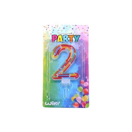 PÁRTY SVÍČKA ČÍSLO 2 ČÁRKY, W017548