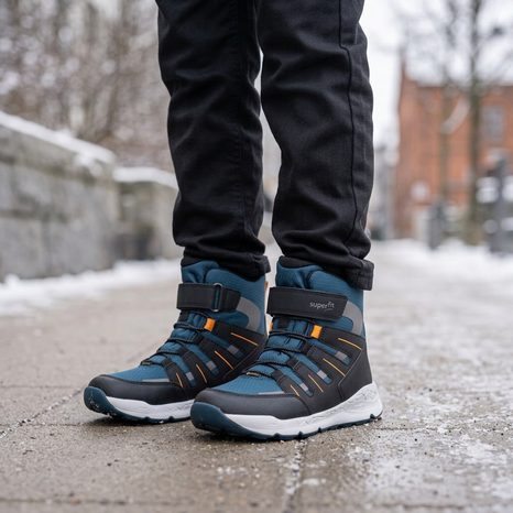 CHLAPČENSKÉ ZIMNÉ TOPÁNKY FREE RIDE BLUE/ORANGE GTX SUPERFIT 1-000568-8010