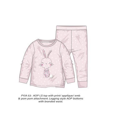 Pyžamo dívčí, Minoti, PYJA 53, růžová 