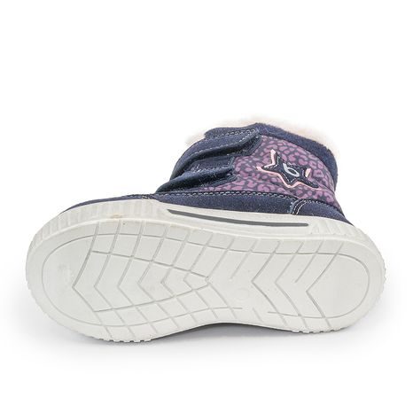 DÍVČÍ ZIMNÍ BOTY S KOŽÍŠKEM POLARFOX, 2 SUCHÉ ZIPY, BUGGA, B00172-06, FIALOVÁ