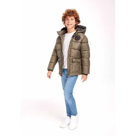 PALTON DIN NAILON PENTRU BĂIEȚI PUFFA, MINOTI, 11COAT 10, KAKI