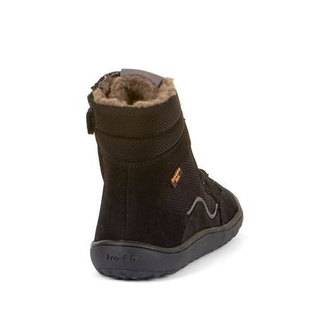 DĚTSKÉ ZIMNÍ BAREFOOT BOTY TEX WOOL GROW BLACK, FRODDO, G3160234-4, ČERNÁ