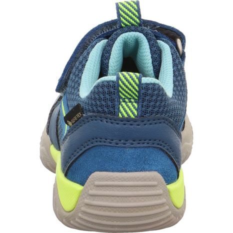 CHLAPČENSKÉ CELOROČNÉ TOPÁNKY STORM BLUE/YELLOW S MEMBRÁNOU GORETEX, SUPERFIT, 1-006386-8040, V MODRO-ŽLTEJ FAREBNEJ KOMBINÁCII