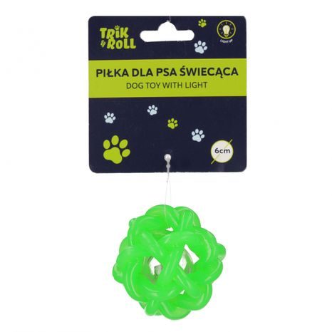 ZELENÝ BLIKAJÍCÍ MÍČEK PRO PSY S LED SVĚTLEM O PRŮMĚRU 6 CM