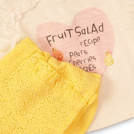 KOJENECKÝ SET DÍVČÍ - TRIČKO A KRAŤASY, MINOTI, FRUITS 3, HOLKA