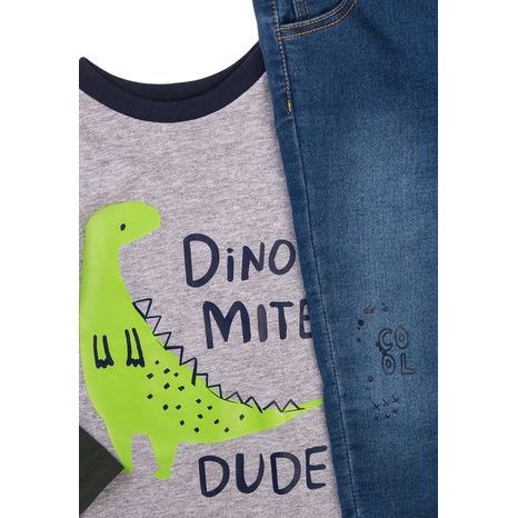 CHLAPECKÝ SET - TRIČKO A KALHOTY DŽÍNOVÉ, MINOTI, MITE 5, KLUK