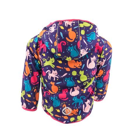 BUNDA SOFTSHELLOVÁ DÍVČÍ S POTISKEM A PEVNOU KAPUCÍ,  PIDILIDI, PD1103-01, HOLKA