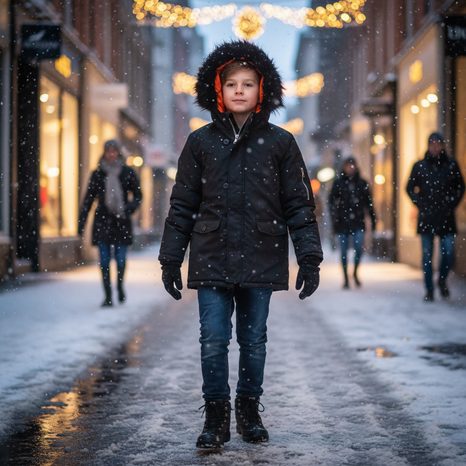GEACĂ PENTRU BĂIEȚI PARKA, MINOTI, WORD 3, NEGRU