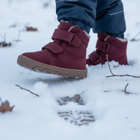 LÁNY TÉLI BAREFOOT CIPŐ ZERU TEX FURRY BORDEAUX FRODDO G2110151-4