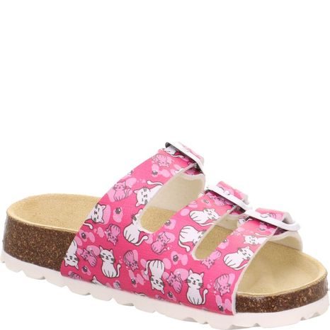 DÍVČÍ KORKOVÉ PANTOFLE SUPERFIT FOOTBAD PINK/MULTICOLORED 1-800113-5650
