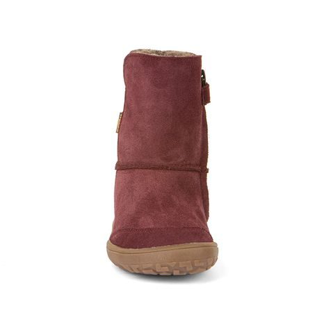 DÍVČÍ ZIMNÍ BAREFOOT BOTY TEX SUEDE  BORDEAUX, FRODDO, G3160238-1, ČERVENÁ