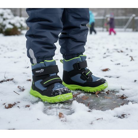 CHLAPECKÉ ZIMNÍ BOTY HUSKY1 BLACK/LIGHT GREEN GORE-TEX, SUPERFIT,1-006045-0000