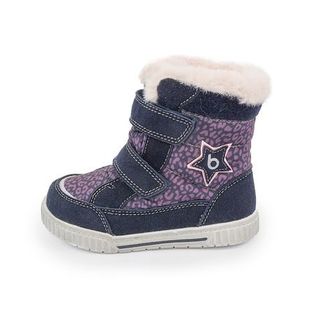 DÍVČÍ ZIMNÍ BOTY S KOŽÍŠKEM POLARFOX, 2 SUCHÉ ZIPY, BUGGA, B00172-06, FIALOVÁ