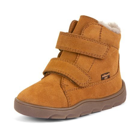 DĚTSKÉ ZIMNÍ BAREFOOT BOTY ZERU TEX FURRY COGNAC, FRODDO, G2110149-2, HNĚDÁ