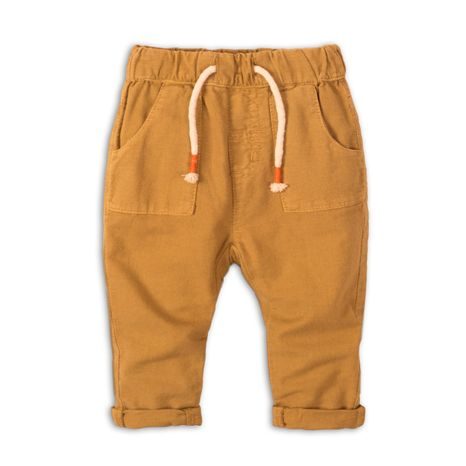 Pantaloni pentru sugari din in, Minoti, Camel 1, maro