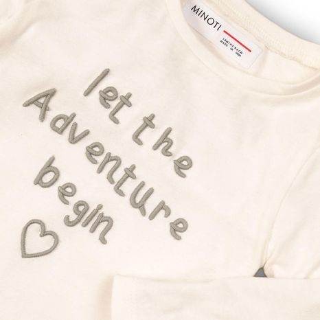 TRIČKO DIEVČENSKÉ S DLHÝM RUKÁVOM S APLIKÁCIOU, MINOTI, TRAVELLER 10, BÍLÁ