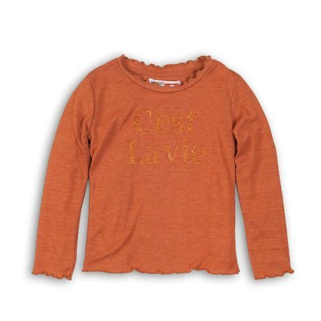 Tričko dievčenské s dlhým rukávom, Minoti, TOASTED 1, oranžová