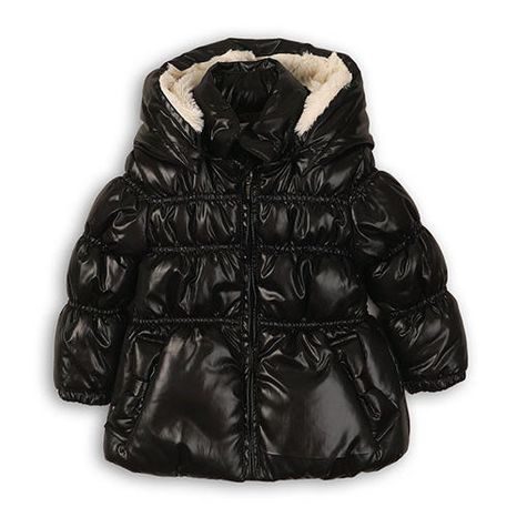 Jachetă de iarnă pentru fete Puffa, Minoti, TWIST 13, negru