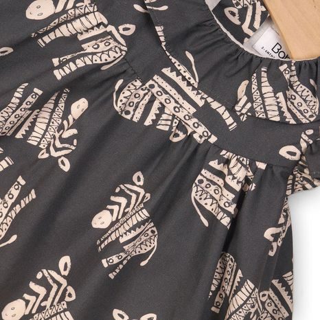 ŠATY DÍVČÍ A KALHOTKY, MINOTI, TRIBAL 1, ŠEDÁ