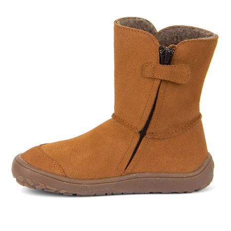 DĚTSKÉ ZIMNÍ BAREFOOT BOTY TEX SUEDE  COGNAC, FRODDO, G3160238-2, HNĚDÁ