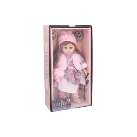 MĚKKÁ PANENKA O VÝŠCE 38 CM SE STYLOVOU KABELKOU A HUDEBNÍ FUNKCÍ