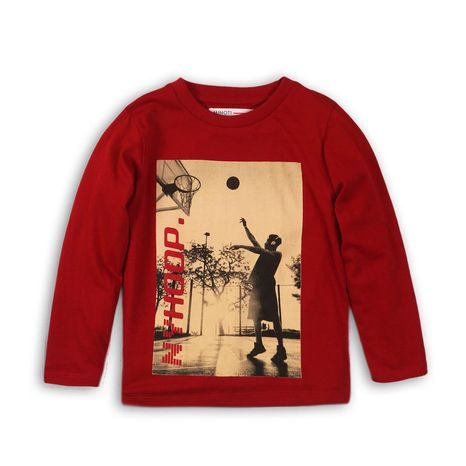 TRIČKO CHLAPČENSKÉ S DLHÝM RUKÁVOM, MINOTI, BW LTEE 14, ČERVENÁ