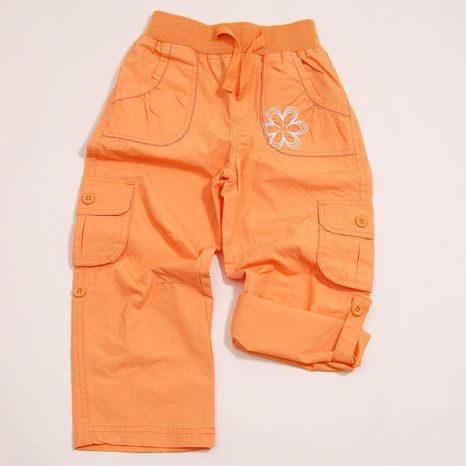 Kalhoty roll up dívčí, Pidilidi, PD818, oranžová 