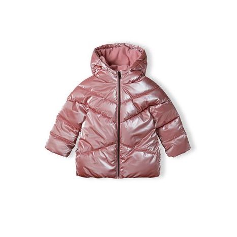 Dievčenský prešívaný kabát Puffa s kožušinovou podšívkou, Minoti, 16coat 21, ružový
