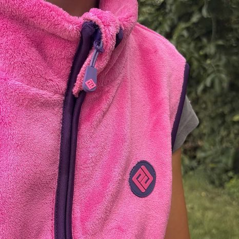 VESTA DÍVČÍ CHLUPATÁ SE STOJÁČKEM, PIDILIDI, PD1140-03, RŮŽOVÁ