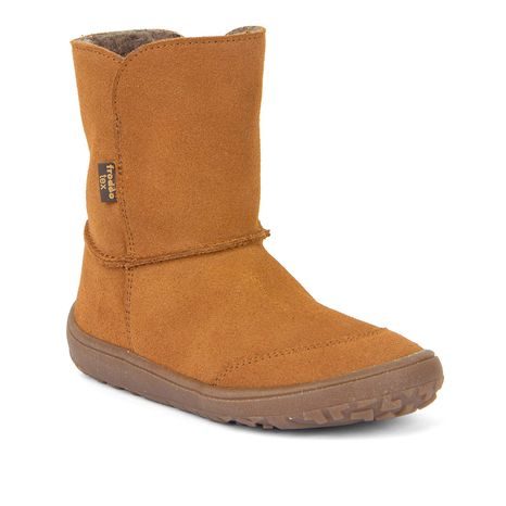 Dětské zimní barefoot boty TEX SUEDE Cognac, Froddo, G3160238-2, hnědá