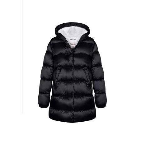 Palton Puffa din nailon cu căptușeală din microfleece pentru fete, Minoti, 12COAT 2, negru