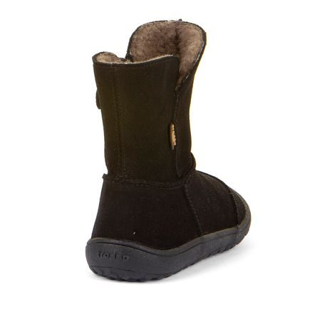 DĚTSKÉ ZIMNÍ BAREFOOT BOTY TEX SUEDE  BLACK, FRODDO, G3160238-4, ČERNÁ