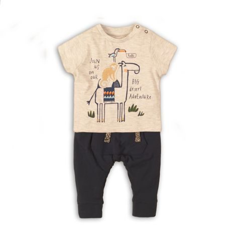 Set pentru sugari de băieți - tricou și pantaloni, Minoti, Camel 6, băiat