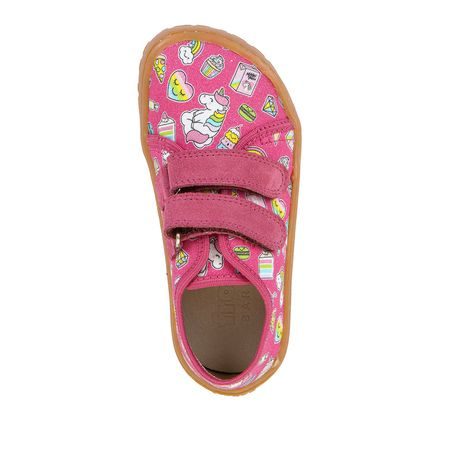 DIEVČENSKÉ PLÁTENÉ BAREFOOT TENISKY CANVAS FUXIA+ FRODDO G1700440-10