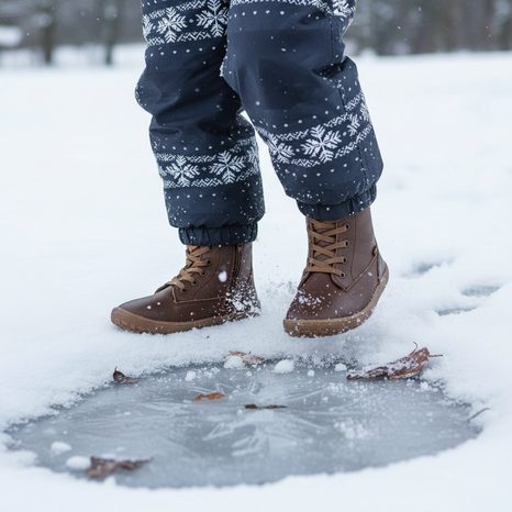 DĚTSKÉ ZIMNÍ BAREFOOT BOTY TEX LACES BROWN, FRODDO, G3160236-1, HNĚDÁ