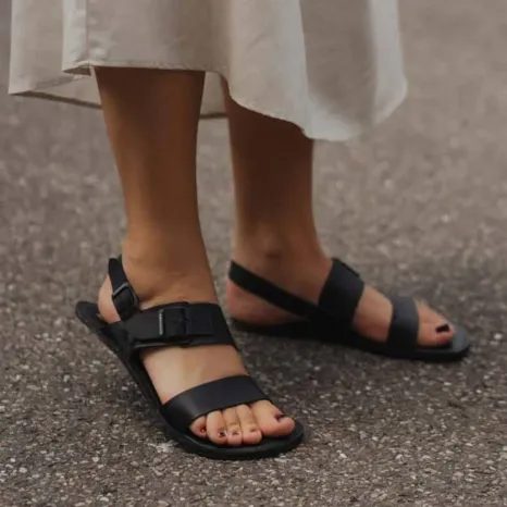 DÁMSKÉ BAREFOOT SANDÁLY GROUNDIES KOS BLACK, ČERNÁ